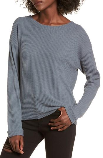 Women's Socialite Waffle Knit Top - Grey