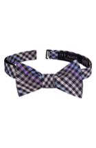 Men's Ted Baker London Gingham Silk Bow Tie, Size - Black