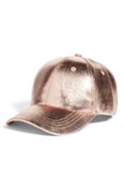 Women's Collection Xiix Crackled Metallic Baseball Cap - Pink