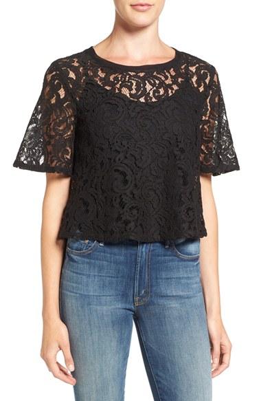Women's Splendid Tie Back Lace Crop Top