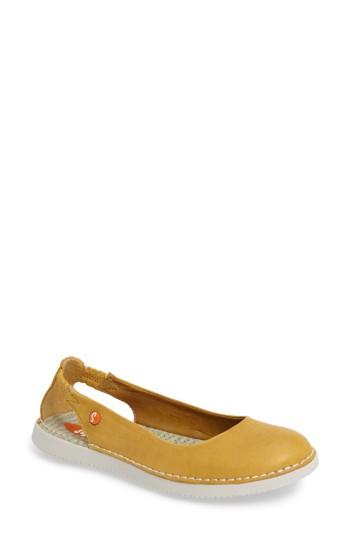 Women's Softinos By Fly London Tor Ballerina Flat .5-7us / 37eu - Yellow