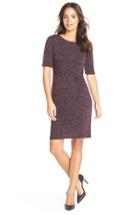 Women's Ellen Tracy Heathered Knit Sheath Dress - Purple