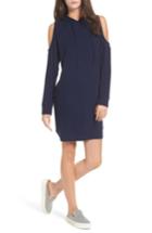 Women's One Clothing Cold Shoulder Hoodie Dress - Blue