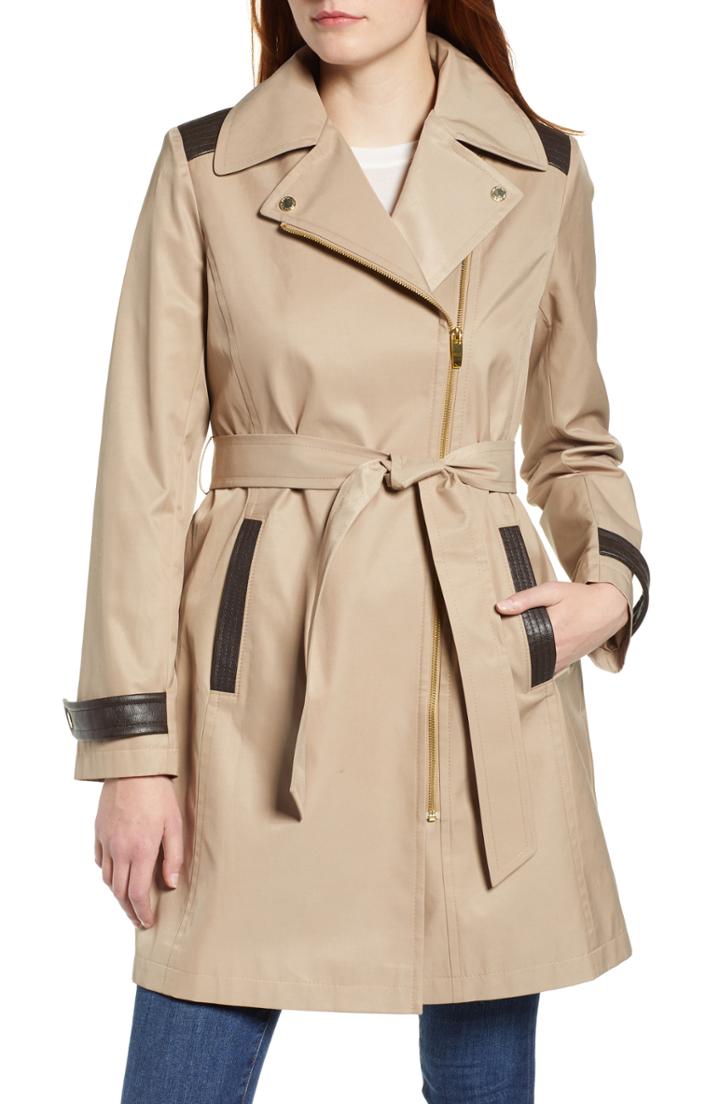 Women's Via Spiga Water Repellent Trench Coat - Beige
