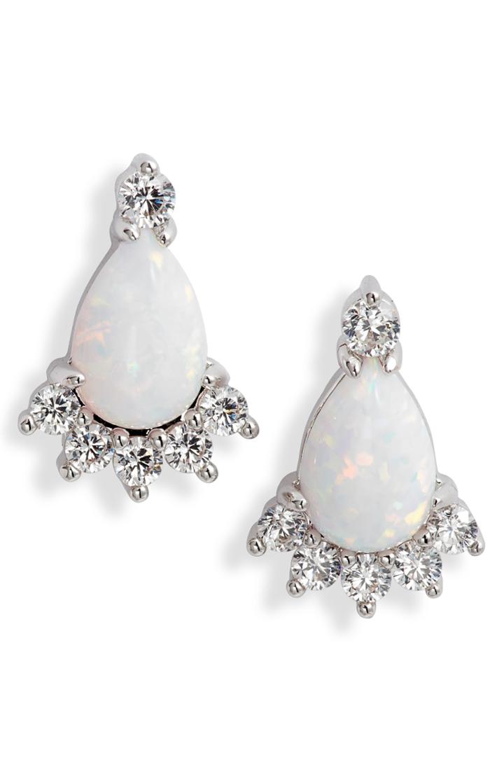 Women's Nordstrom Stone & Crystal Stud Earrings