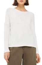 Women's Topshop Drop Shoulder Tie Back Sweater Us (fits Like 0) - White