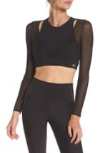 Women's Alo Pivot Layered Look Crop Top - Black