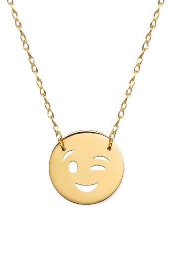 Women's Jane Basch Designs Wink Emoji Pendant Necklace (nordstrom Exclusive)