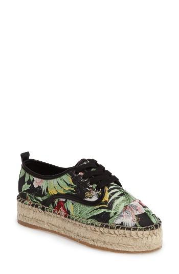 Women's Jslides Rally Espadrille Platform Sneaker M - Black
