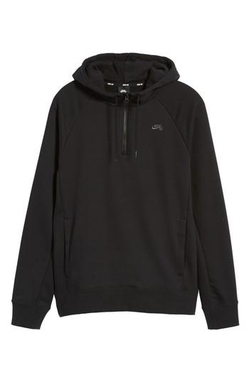 Men's Nike Sb Icon Half-zip Hoodie, Size - Black