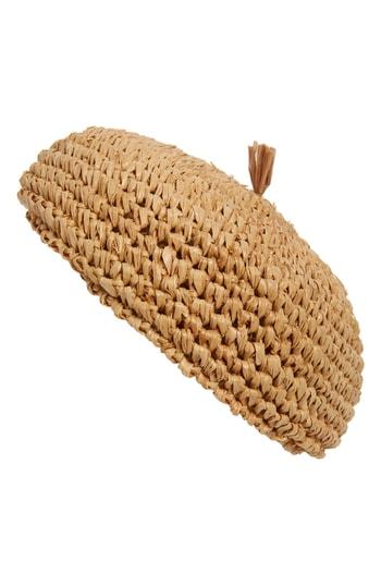 Women's Gigi Burris Millinery Coco Straw Crochet Beret - Brown