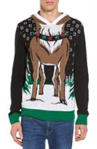Men's The Rail Reindeer Hooded Sweater - Black