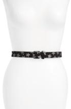 Women's Rebecca Minkoff Star Print Suede Belt - Black W Stars/ Pol Gunmetal