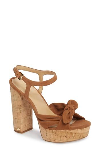 Women's Michael Michael Kors Pippa Platform Sandal M - Brown