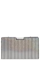 Milly Small Metallic Stripe Frame Clutch - Metallic