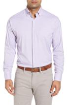 Men's Peter Millar Mcconnell Plaid Regular Fit Performance Sport Shirt, Size - Purple