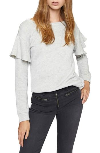 Petite Women's Sanctuary Dominique Metallic Sweatshirt, Size P - Grey