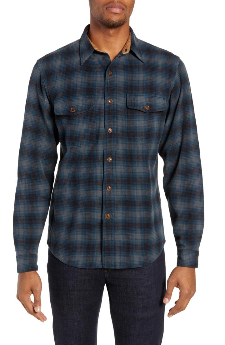 Men's Frye Marlon Regular Fit Plaid Sport Shirt - Blue