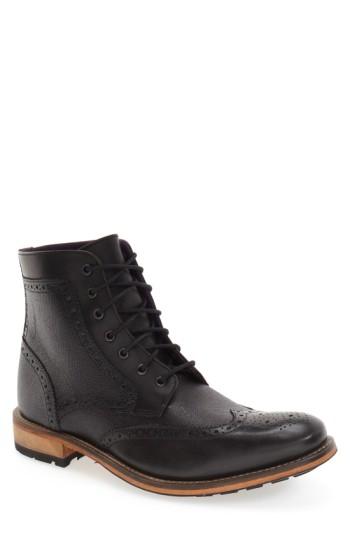 Men's Ted Baker London 'sealls 3' Wingtip Boot .5 M - Black
