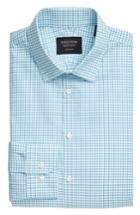 Men's Nordstrom Men's Shop Extra Trim Fit Check Dress Shirt .5 32/33 - Blue/green