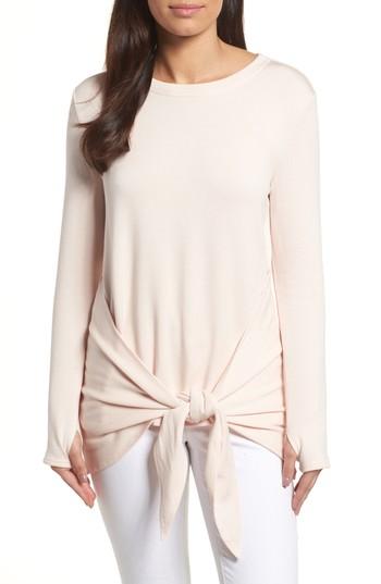Women's Caslon Off-duty Tie Front Sweatshirt - Pink