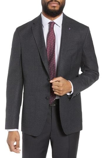 Men's Ted Baker London Kyle Trim Fit Solid Wool Sport Coat R - Grey