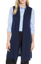 Women's Halogen Ribbed Cashmere Vest, Size - Blue