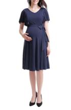 Women's Kimi & Kai Rhea Tie Maternity/nursing Skater Dress - Blue