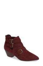 Women's Treasure & Bond Walk Buckle Strap Bootie .5 M - Burgundy