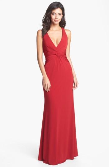 Women's Laundry By Shelli Segal Knotted Jersey Cross Back Gown