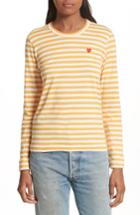 Women's Comme Des Garcons Play Stripe Tee - Yellow