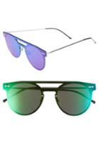 Women's Spitfire Prime 49mm Frameless Sunglasses - Silver/ Green Mirror