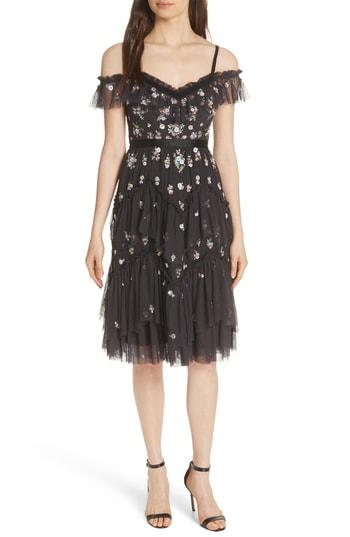 Women's Needle & Thread Lustre Cold Shoulder Dress - Black