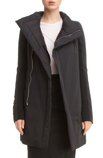Women's Rick Owens Fitted Down Coat Us / 46 It - Black