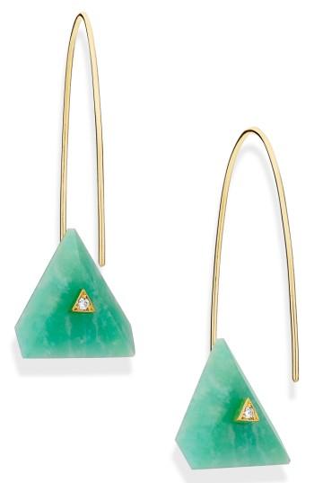 Women's Yael Sonia Reverse Fit Amazonite & Diamond Triangle Earrings