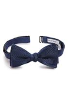 Men's Calibrate Stitch Stripe Silk Bow Tie, Size - Blue