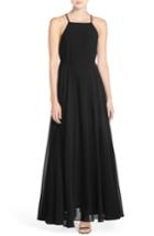 Women's Lulus Square Neck Halter Gown - Black