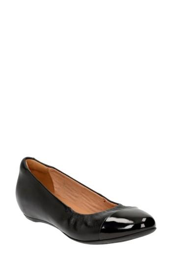 Women's Clarks 'alitay Susan' Cap Toe Flat .5 M - Black
