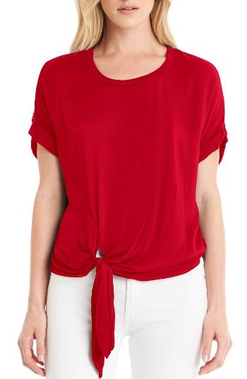 Women's Michael Stars Tie Front Tee - Red