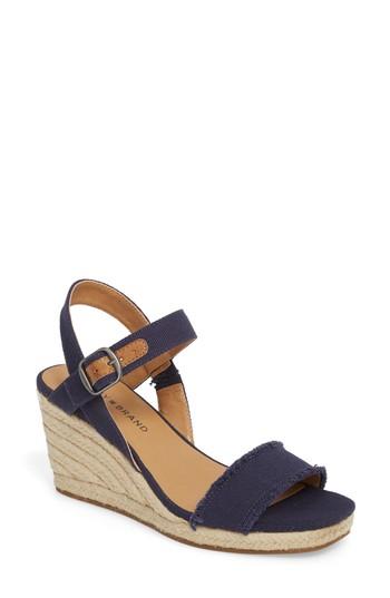 Women's Lucky Brand Marceline Squared Toe Wedge Sandal .5 M - Blue/green