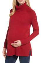 Women's Isabella Oliver Tessa Turtleneck Wool Maternity Sweater - Red