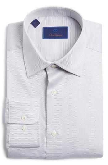 Men's David Donahue Regular Fit Dress Shirt 32/33 - Grey