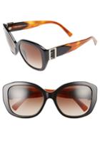 Women's Burberry 57mm Gradient Butterfly Sunglasses - Black