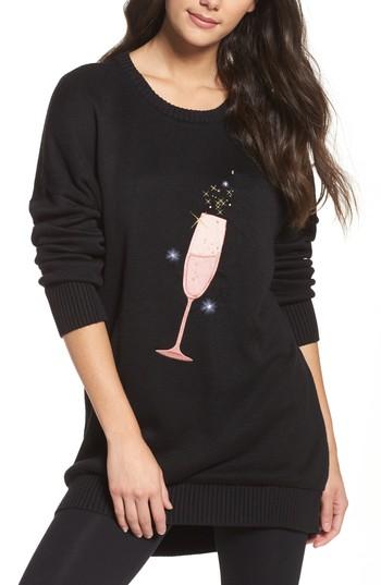 Women's Honeydew Led Light-up Sweater - Black
