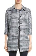 Women's St. John Collection Lacquered Metallic Ribbon Knit Jacket - Grey