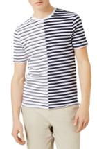 Men's Topman Spliced Stripe T-shirt