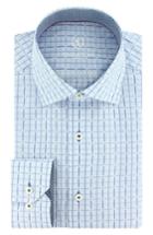 Men's Bugatchi Trim Fit Grid Check Dress Shirt - Blue