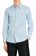 Men's Burberry William Stretch Poplin Sport Shirt, Size - Blue