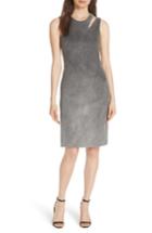 Women's Milly Bonded Faux Suede Fractured Sheath Dress - Grey
