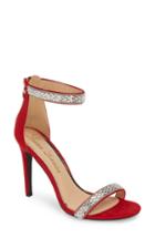 Women's Lauren Lorraine Nesha Crystal Stiletto Sandal M - Red